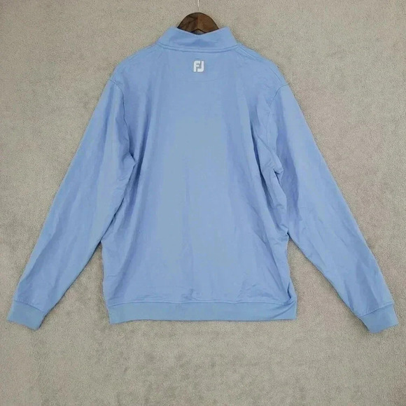 FootJoy XL Light Blue  1/4 Zip Pullover Mens Golf Sweatshirt  6PT - Picture 2 of 7
